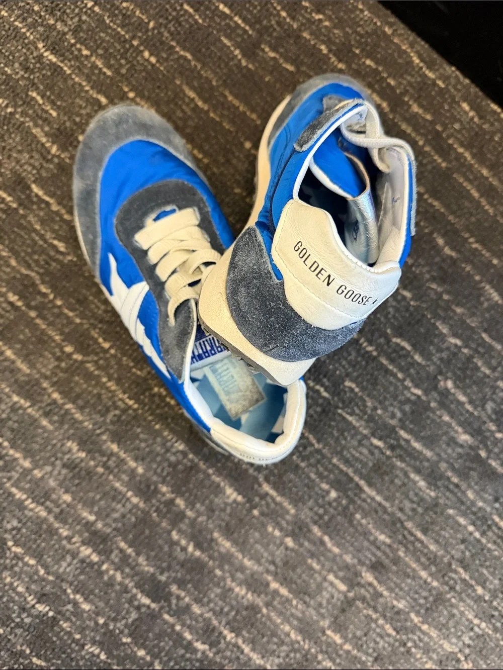 Golden Goose Blue and White Kids Sneakers